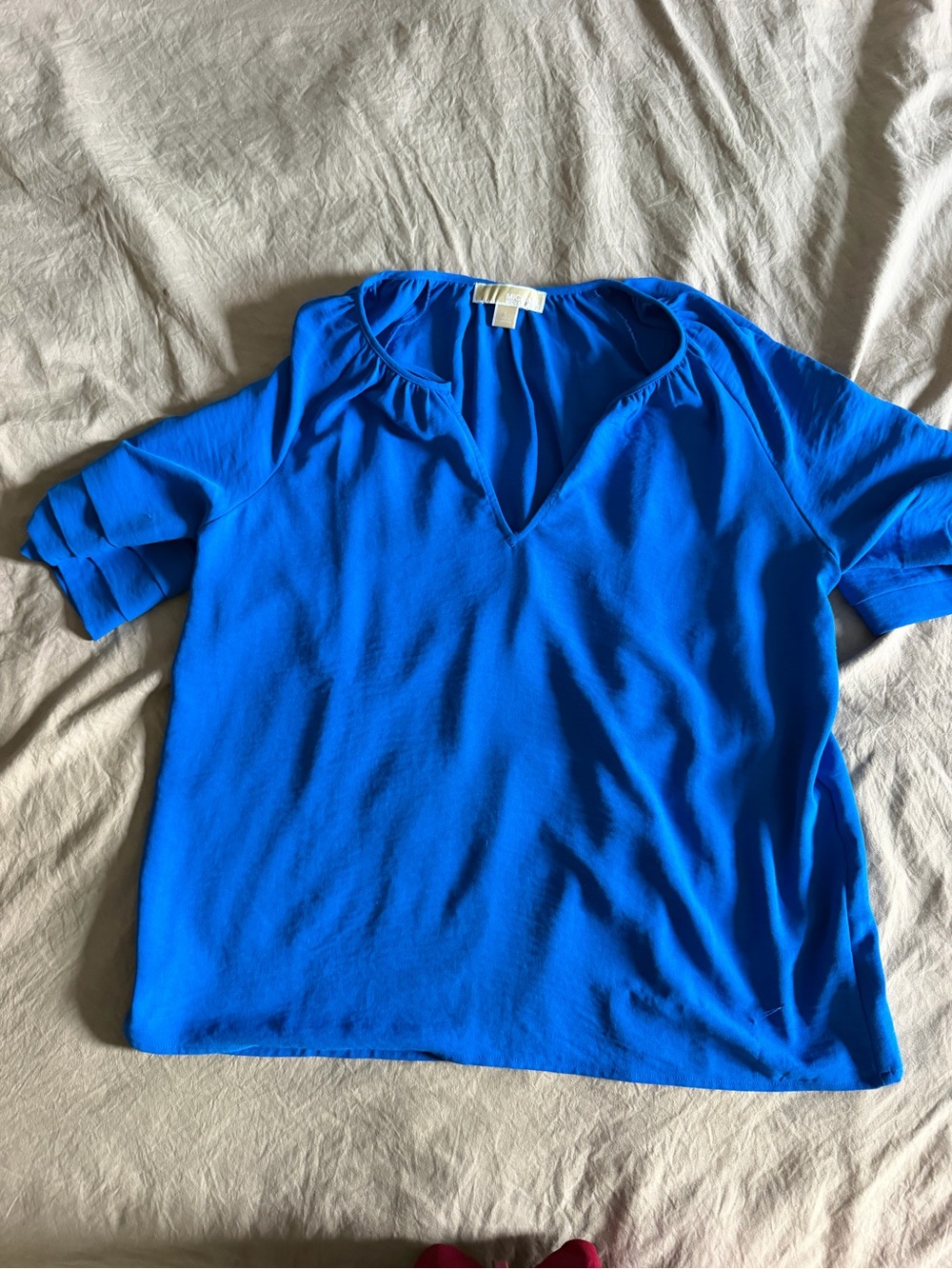MICHAEL Michael Kors Royal Blue V-Neck Short Sleeve Blouse